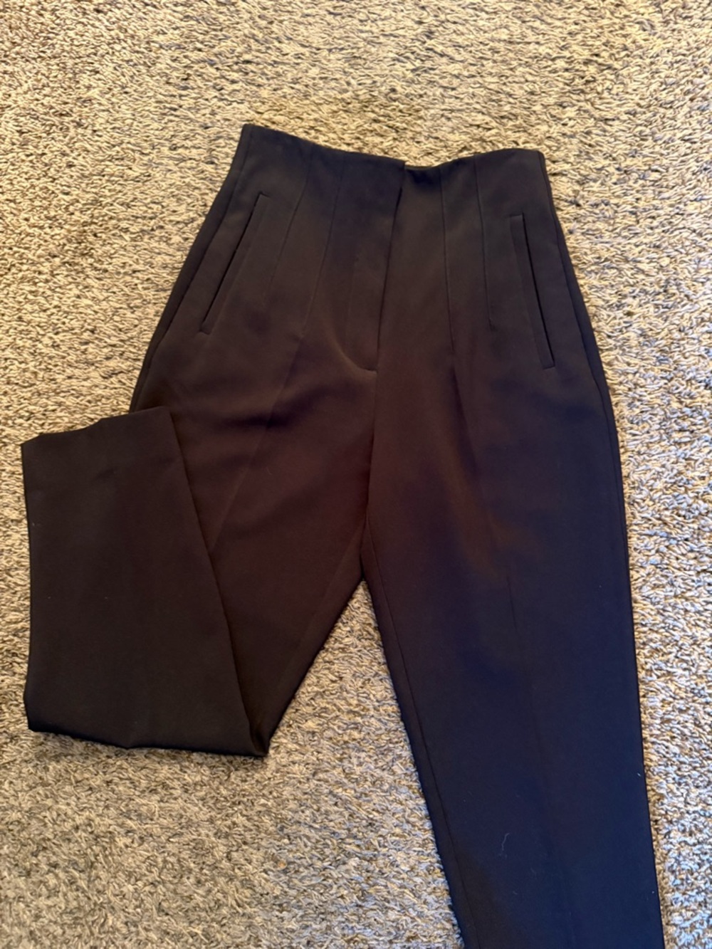 Zara Black High-Waist Tailored Trousers